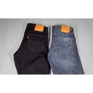 Levis 511 Jeans Slim Fit Medium Wash Denim Mens 31 x30 (28")Black- Blue Lot Of 2